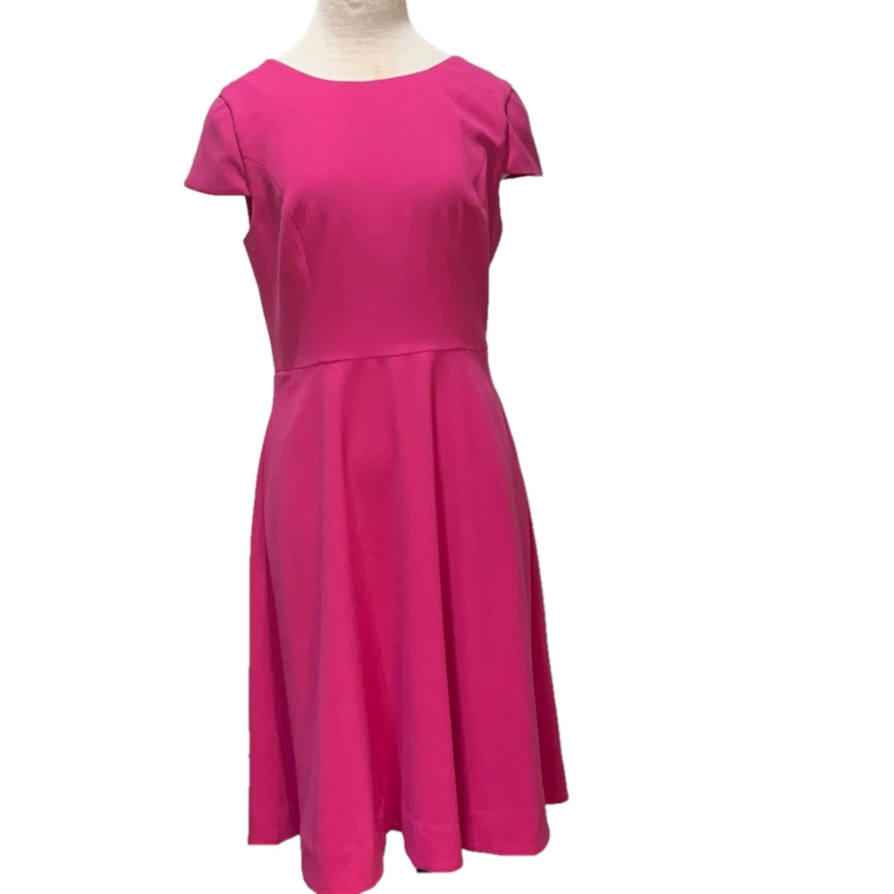Dress the Population sz L hot pink cap sleeve midi dress